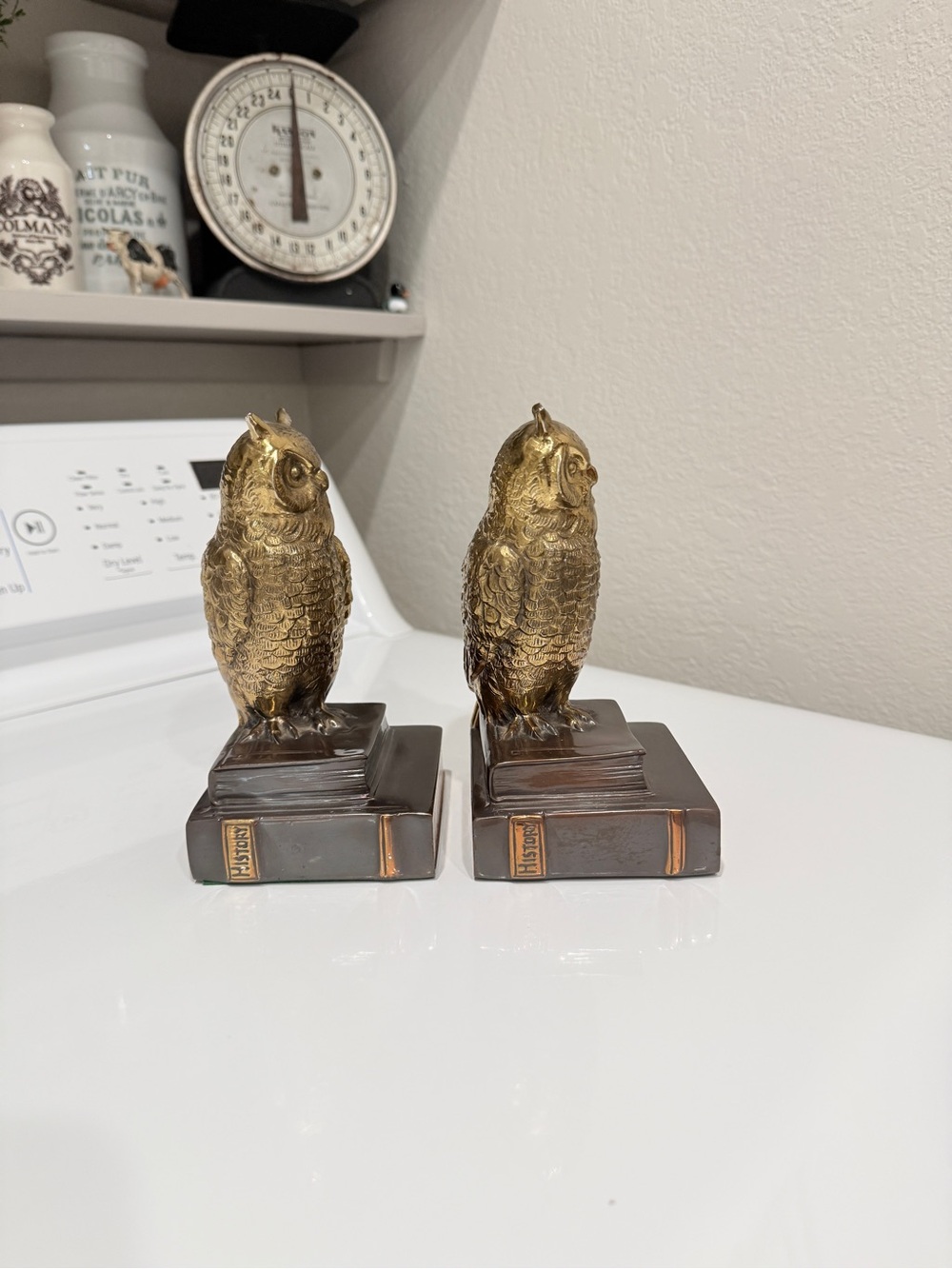 Mid century modern Brass Owl Bookend Pair - Picture 10 of 16